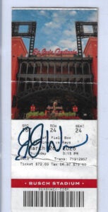 JJ Wetherholt Autographed 2026 Cardinals Opening Day MLB Debut Ticket CREASED V2