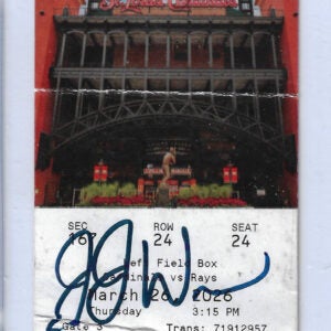 JJ Wetherholt Autographed 2026 Cardinals Opening Day MLB Debut Ticket CREASED V2