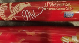 JJ Wetherholt Autographed Marucci St Louis Cardinals Opening Day Baseball Bat v1