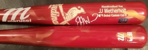 JJ Wetherholt Autographed Marucci St Louis Cardinals Opening Day Baseball Bat v2