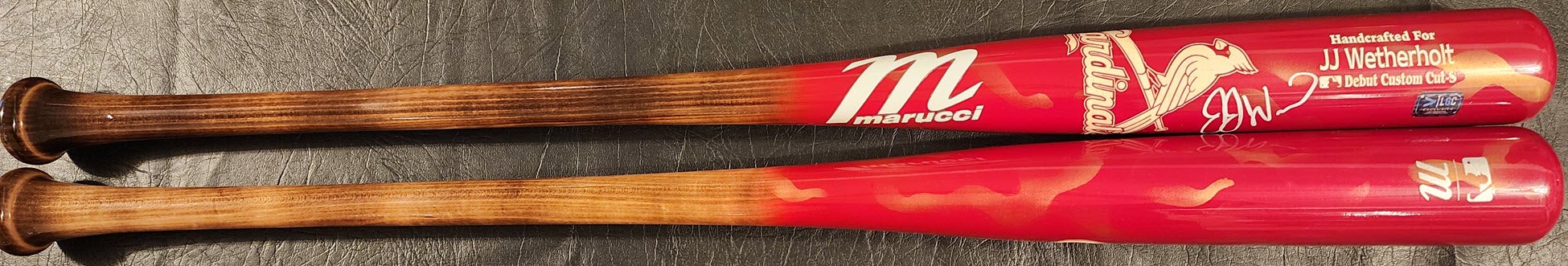 JJ Wetherholt Autographed Marucci St Louis Cardinals Opening Day Baseball Bat v3