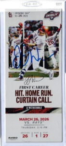 JJ Wetherholt Autographed Souvenir 2026 Opening Day MLB Debut Ticket