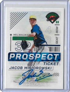 Jacob Misiorowski Autographed 2024 Panini Prospect Ticket 156 Rookie Card