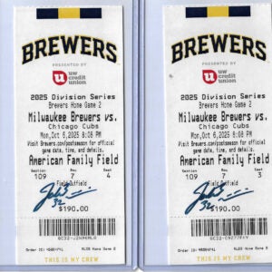 Jacob Misiorowski Autographed 2025 Division Series Game 2 Ticket Cubs MIZ 1st POSTSEASON WIN