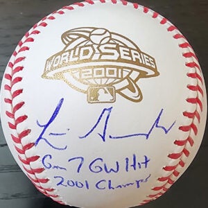 Luis Gonzalez Autographed 2001 World Series Baseball Inscribed Gm 7 GW Hit 2001 Champs