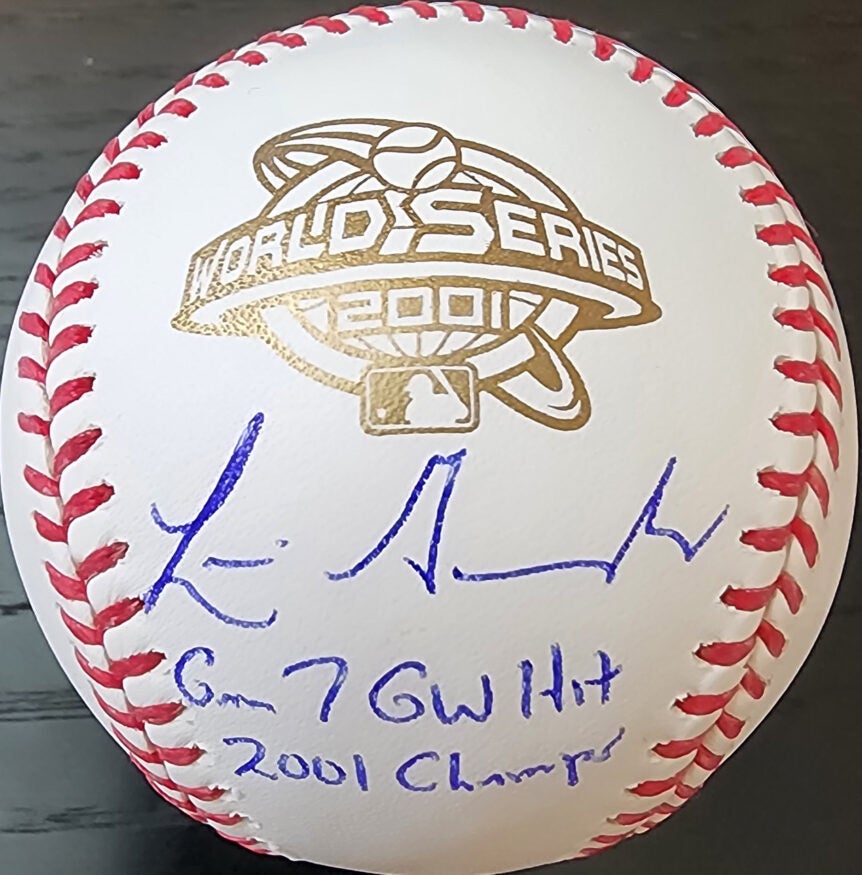 Luis Gonzalez Autographed 2001 World Series Baseball Inscribed Gm 7 GW Hit 2001 Champs