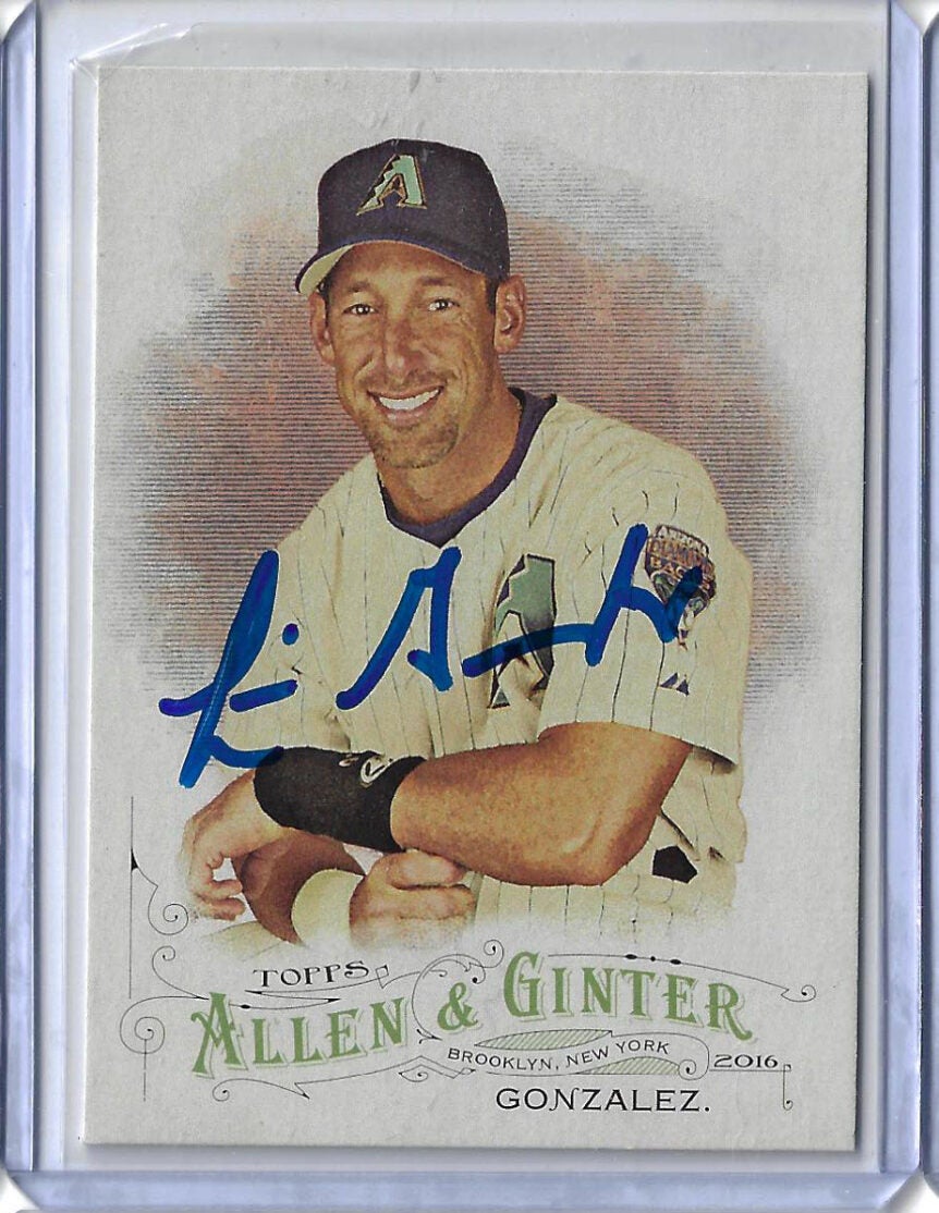 Luis Gonzalez Autographed 2016 Allen and Ginter Card 135