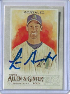 Luis Gonzalez Autographed 2020 Allen and Ginter Card 113