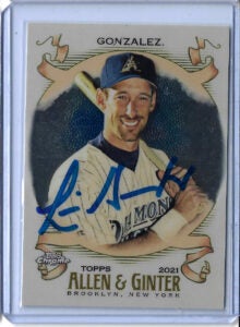Luis Gonzalez Autographed 2021 Allen and Ginter Card 21