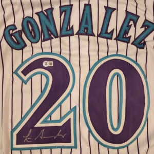 Luis Gonzalez Autographed Pinstripe Custom Jersey v2