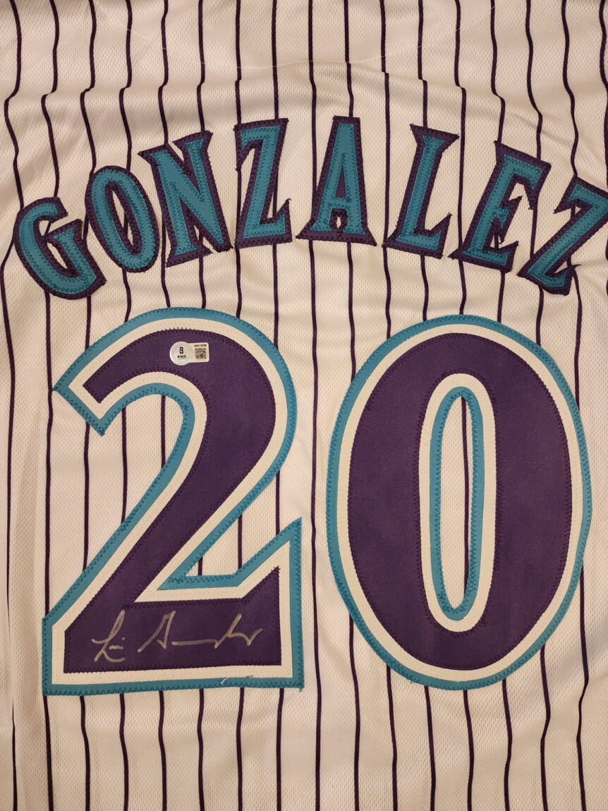 Luis Gonzalez Autographed Pinstripe Custom Jersey v2