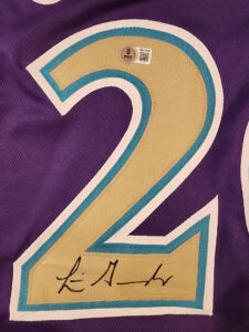 Luis Gonzalez Autographed Purple Custom Jersey v1
