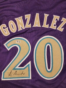 Luis Gonzalez Autographed Purple Custom Jersey v2