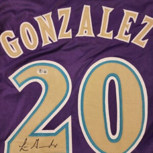 Luis Gonzalez Autographed Purple Custom Jersey v2