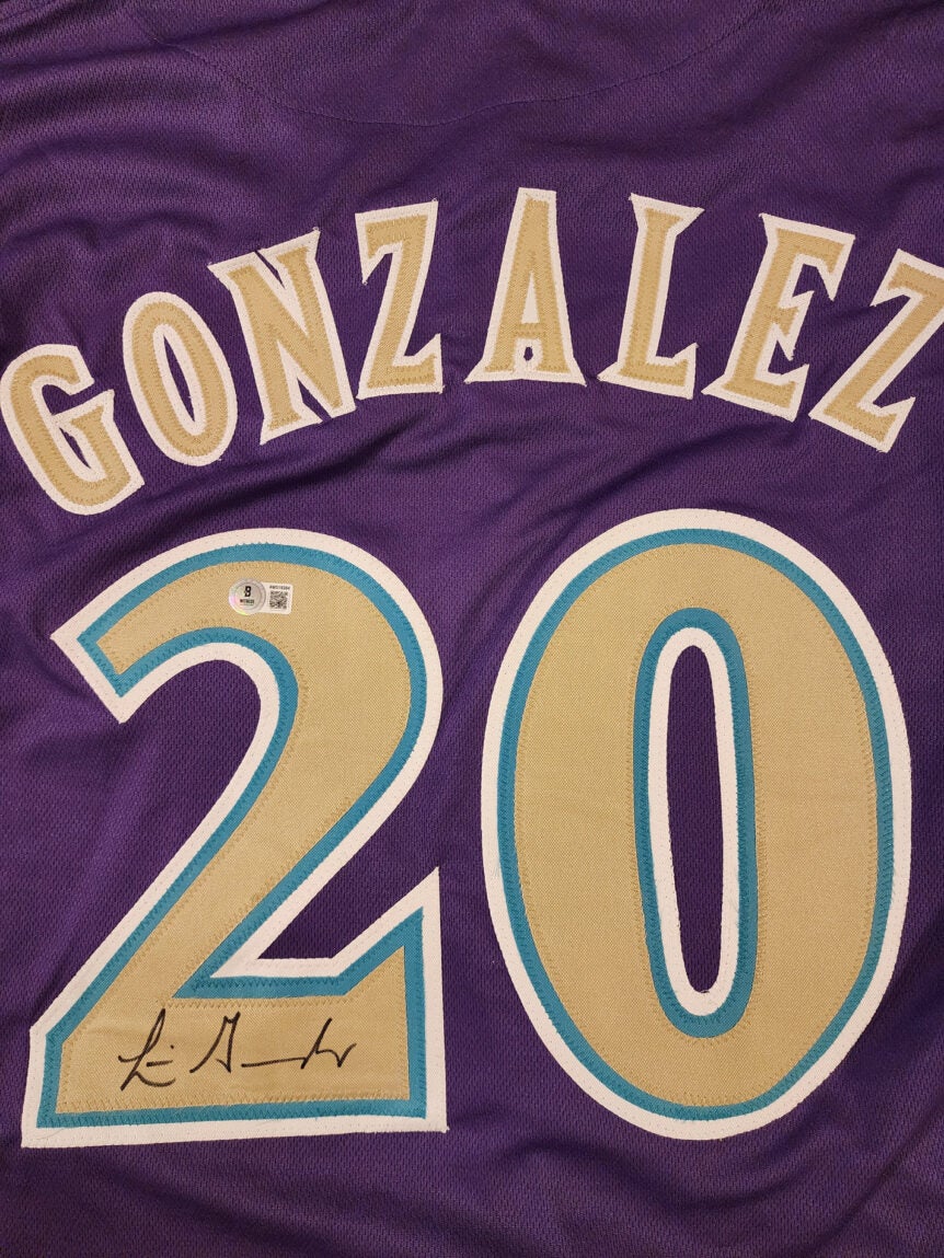Luis Gonzalez Autographed Purple Custom Jersey v2