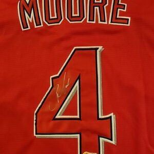 Christian Moore Autographed Red Los Angeles Angels Jersey v2
