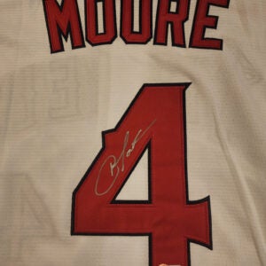 Christian Moore Autographed White Los Angeles Angels Jersey v2