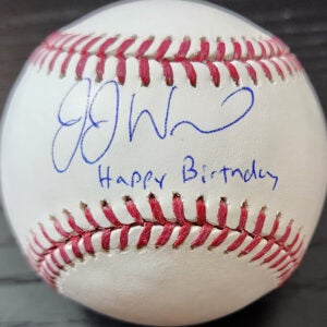 JJ Wetherholt Autographed OMLB Baseball Inscribed Happy Birthday v1