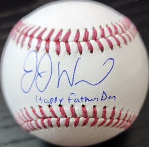 JJ Wetherholt Autographed OMLB Baseball Inscribed Happy Fathers Day v1