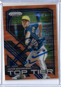 Jacob Misiorowski Autographed 2024 Panini Prizm Top Tier 7 Orange Pulsar Prizm Rookie Card