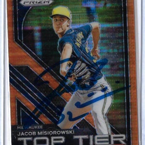 Jacob Misiorowski Autographed 2024 Panini Prizm Top Tier 7 Orange Pulsar Prizm Rookie Card