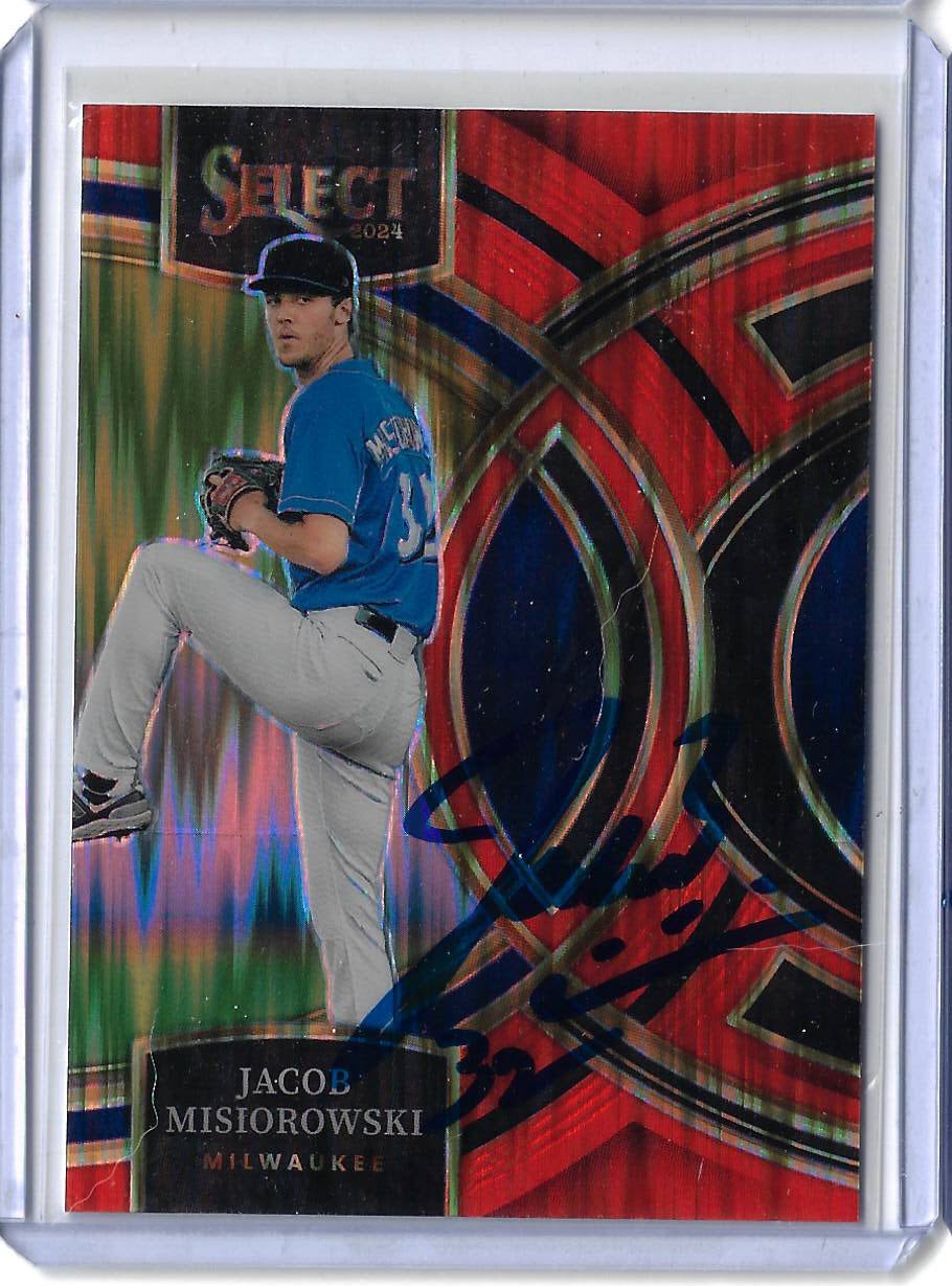 Jacob Misiorowski Autographed 2024 Panini Select Premier Level 38 Orange Prizm Rookie Card