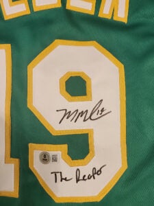 Mason Miller Autographed Custom Sacramento Green Jersey Inscribed The Reaper v1
