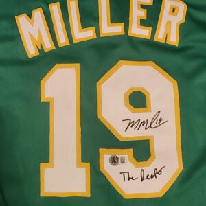 Mason Miller Autographed Custom Sacramento Green Jersey Inscribed The Reaper v2