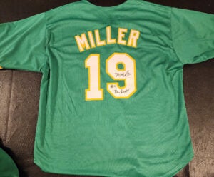 Mason Miller Autographed Custom Sacramento Green Jersey Inscribed The Reaper v3