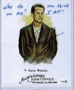 Pete Weber Autographed Allen and Ginter Inscribed 8x10 Photograph