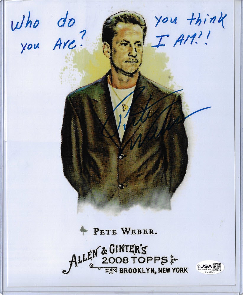 Pete Weber Autographed Allen and Ginter Inscribed 8x10 Photograph