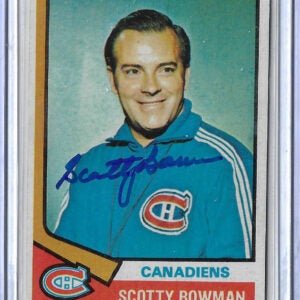 Scotty Bowman Autographed 74-75 Topps Coach Rookie Card 261 v2