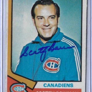 Scotty Bowman Autographed 74-75 Topps Coach Rookie Card 261 v3