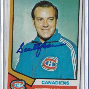 Scotty Bowman Autographed 74-75 Topps Coach Rookie Card 261 v4