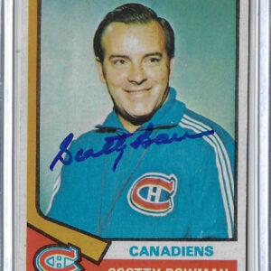 Scotty Bowman Autographed 74-75 Topps Coach Rookie Card 261 v5