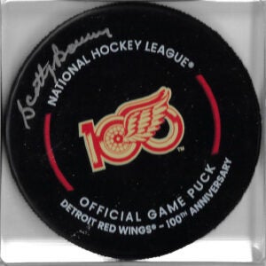 Scotty Bowman Autographed Detroit Red Wings 100th Game Puck