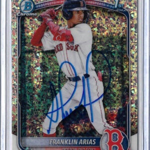 Franklin Arias Autographed 2025 Bowman Chrome Prospects Mini Diamonds BCP67 Rookie Card RC