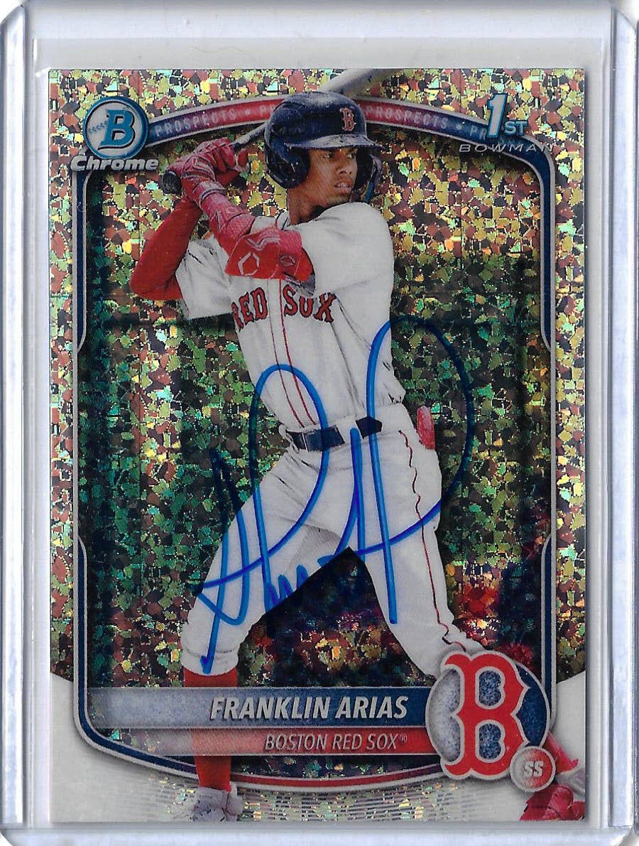 Franklin Arias Autographed 2025 Bowman Chrome Prospects Mini Diamonds BCP67 Rookie Card RC