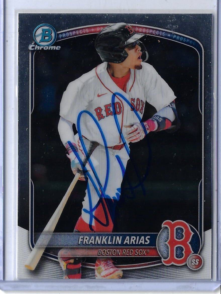 Franklin Arias Autographed 2025 Bowman Draft Chrome BDC13 Rookie Card RC