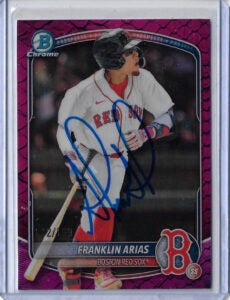 Franklin Arias Autographed 2025 Bowman Draft Chrome Fuschia Reptilian BDC13 Rookie Card RC