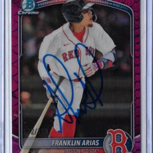 Franklin Arias Autographed 2025 Bowman Draft Chrome Fuschia Reptilian BDC13 Rookie Card RC