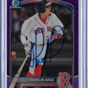 Franklin Arias Autographed 2025 Bowman Draft Chrome Purple Refractor BDC13 Rookie Card RC