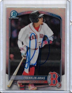 Franklin Arias Autographed 2025 Bowman Draft Chrome Refractor BDC13 Rookie Card RC