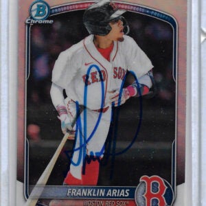 Franklin Arias Autographed 2025 Bowman Draft Chrome Refractor BDC13 Rookie Card RC
