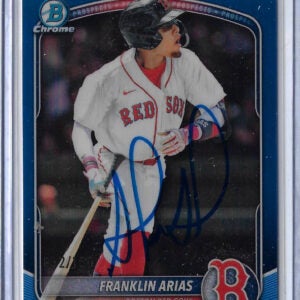 Franklin Arias Autographed 2025 Bowman Draft Chrome Sky Blue Refractor BDC13 Rookie Card RC