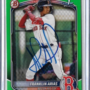Franklin Arias Autographed 2025 Bowman Prospects Neon Green BP67 Rookie Card RC