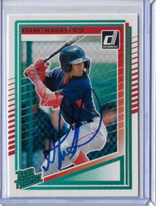 Franklin Arias Autographed 2025 Donruss Rated Prospect 175 Rookie Card RC