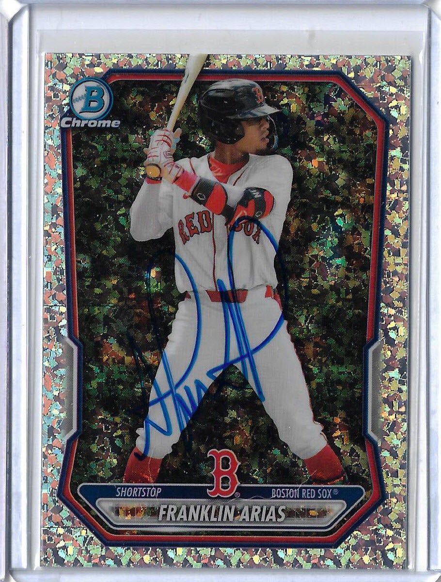 Franklin Arias Autographed 2026 Bowman Chrome Prospects Mini Diamond Refractor BCP27 Rookie Card RC
