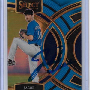 Jacob Misiorowski Autographed 2024 Panini Select Premier Level Blue Prizm 38 Rookie Card RC