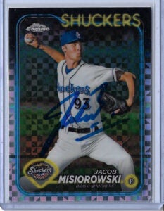 Jacob Misiorowski Autographed 2024 Topps Pro Debut Chrome XFractor PDC171 RC Rookie Card